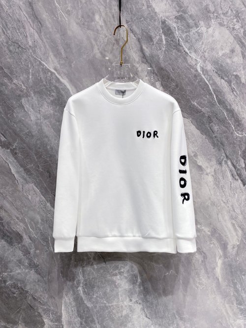 Dior Classic OS Fit Cotton Hoodie with Letter Logo