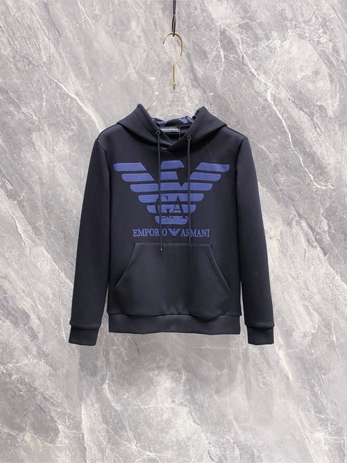 Armani Casual Long-Sleeved Hoodie with Logo Design
