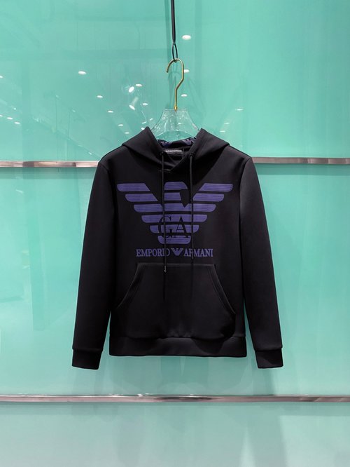 Armani Unisex Air Layer Hoodie with Printed Pattern