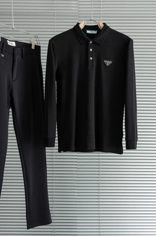 Prada Pure Color Long-Sleeve T-Shirt, Soft and Comfortable