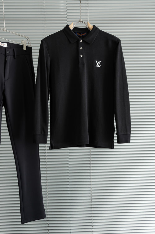 Louis Vuitton Luxury Solid-Color Long-Sleeved T-Shirt, Comfortable and Stylish
