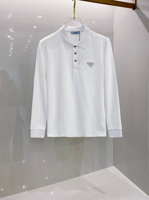 Prada Luxurious Long-Sleeve Polo with Elegant Design