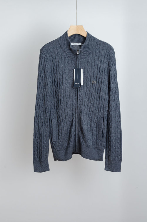 Dior Minimalist Luxury Cashmere Wool Blend Cardigan