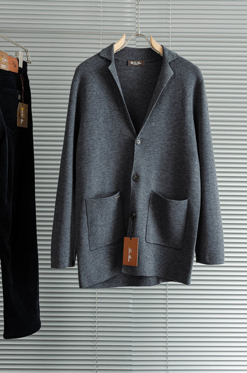 Loro Piana Luxury Cashmere-Wool Blend Open-Front Sweater