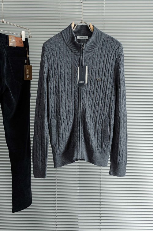 Dior Luxury Cashmere Wool Blend Open-knit Sweater