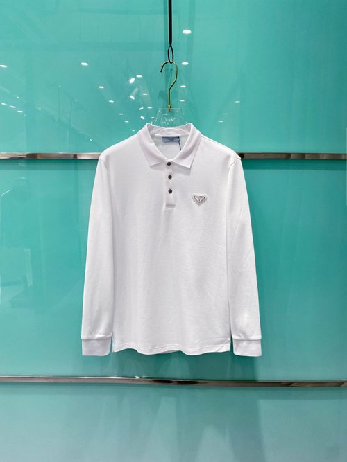 Prada Luxurious Long-Sleeve Polo with Sophisticated Design