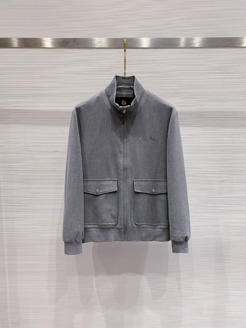 Loro Piana Casual Zippered Jacket with Front Pockets