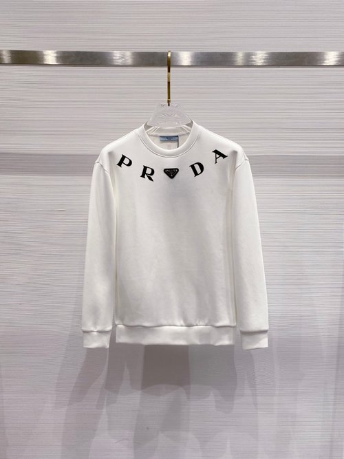 Prada Classic Logo Soft Space Cotton Long Sleeve Hoodie
