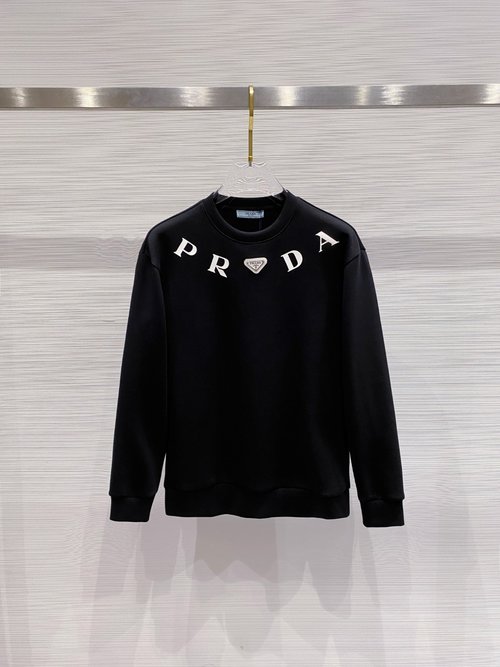 Prada Classic Logo Soft Space Cotton Long Sleeve Hoodie