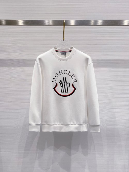 Moncler Space Cotton Pullover with Large Mon Badge