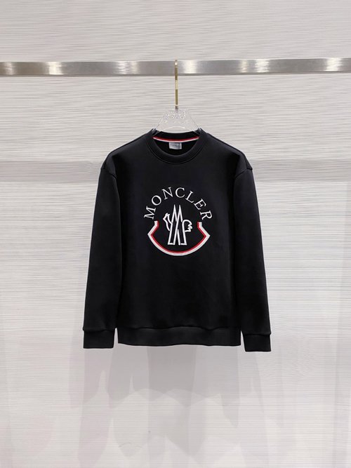 Moncler Space Cotton Pullover with Large Mon Badge