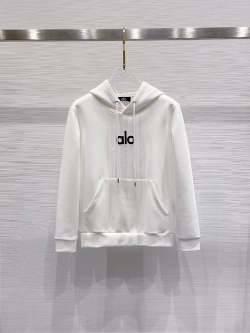 Alo Timeless Chic: Logo Embroidered Cotton Hoodie