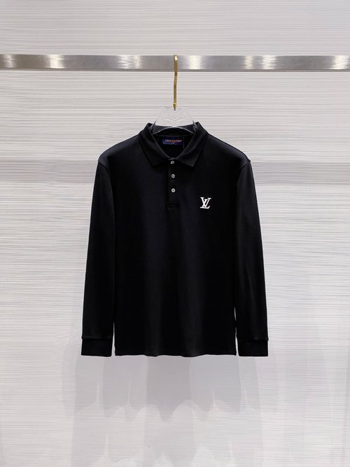 Louis Vuitton Luxurious Long-Sleeve Polo Shirt with Elegant Design