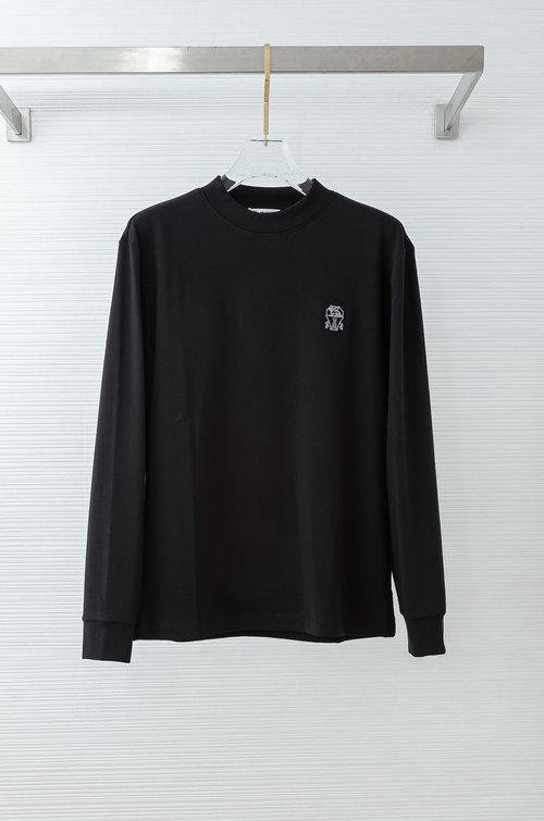 Brunello Cucinelli Stereo Embroidery T-Shirt with Fine Texture