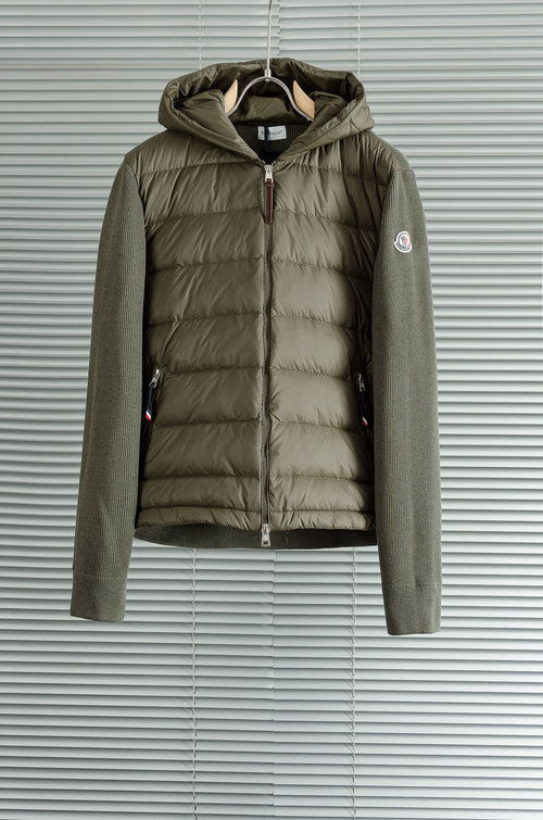 Moncler Unique Down Jacket with Shoulder Knit Insets
