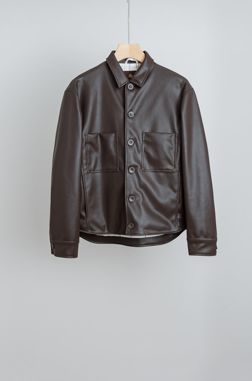 Loro Piana Simple and Functional Imported PU Leather Jacket
