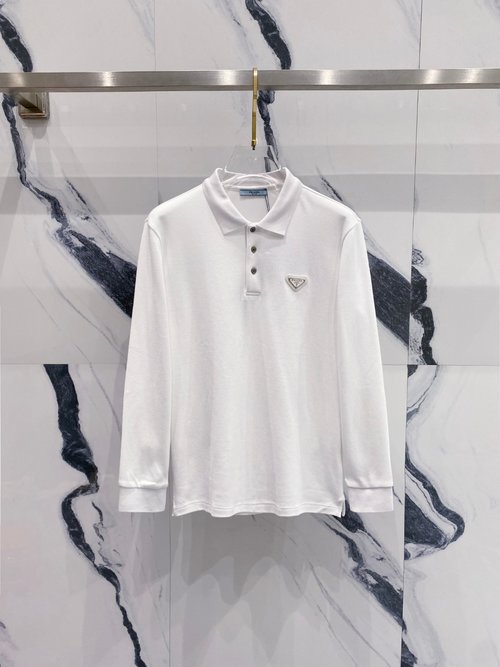 Prada Luxurious and Comfortable Long-Sleeved Polo Shirt