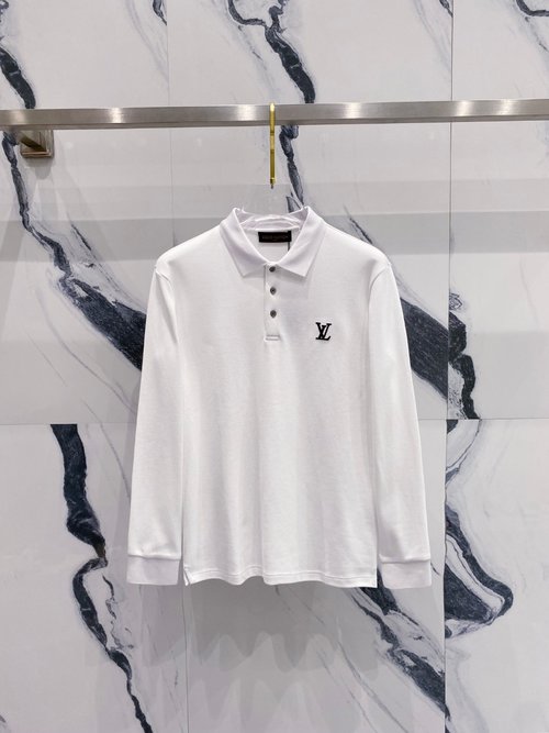 Louis Vuitton Luxury Long-Sleeve Polo Shirt with Premium Cotton