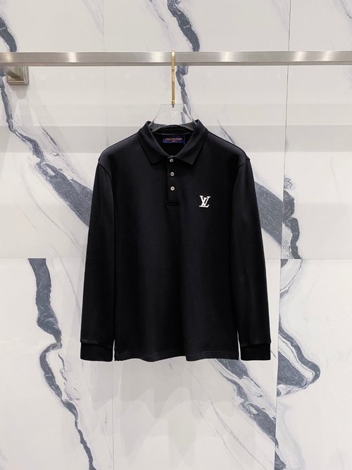 Louis Vuitton Luxury Long-Sleeve Polo Shirt with Premium Cotton
