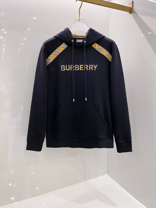 Burberry Fashionable All - cotton Hooded Sweatshirt with Logo