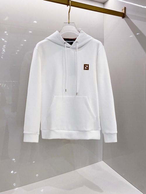 Fendi Stylish Unisex Hoodie with Logo, Cotton Material
