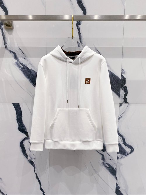 Fendi Fashionable All - cotton Hooded Sweatshirt for Everyone