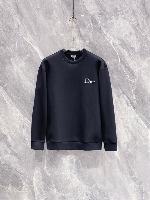 Dior Unisex Round Neck Sweatshirt with Pattern