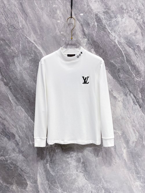 Louis Vuitton Sophisticated Round Neck Long Sleeve Shirt with Embroidery
