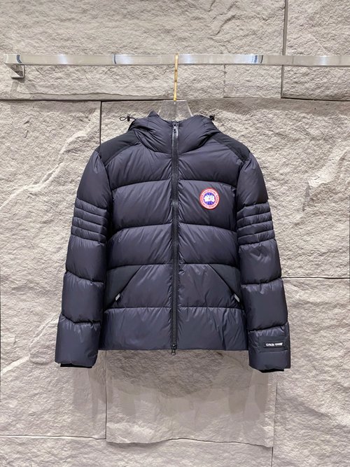 Canada Goose Hooded Down Jacket with Brand Logo