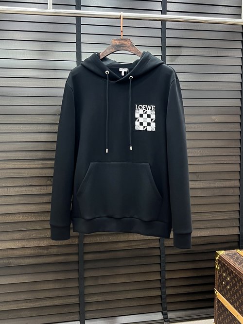 Loewe Air Layer Pullover Hoodie with Pattern Decoration