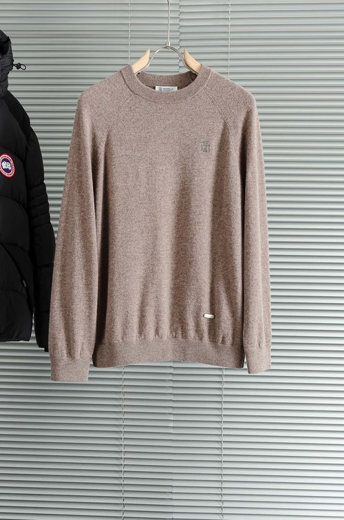 Brunello Cucinelli Classic Round-Neck 100% Wool Sweater