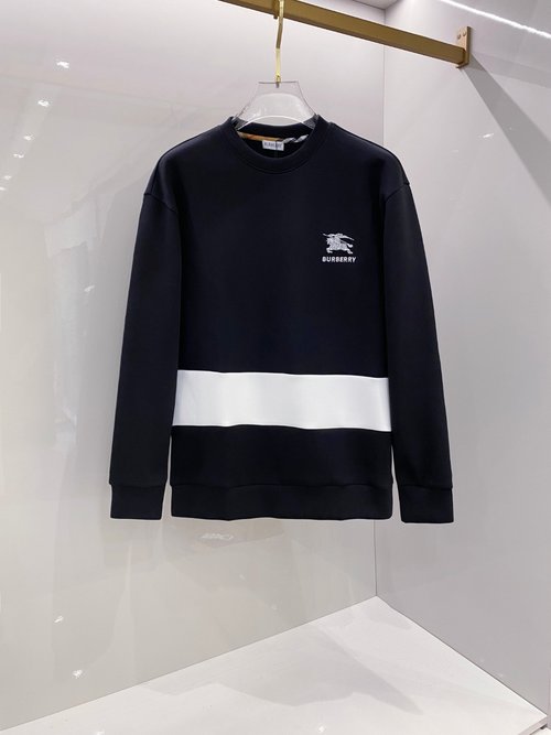 Burberry Embroidered Logo Pullover Space Cotton Sweatshirt