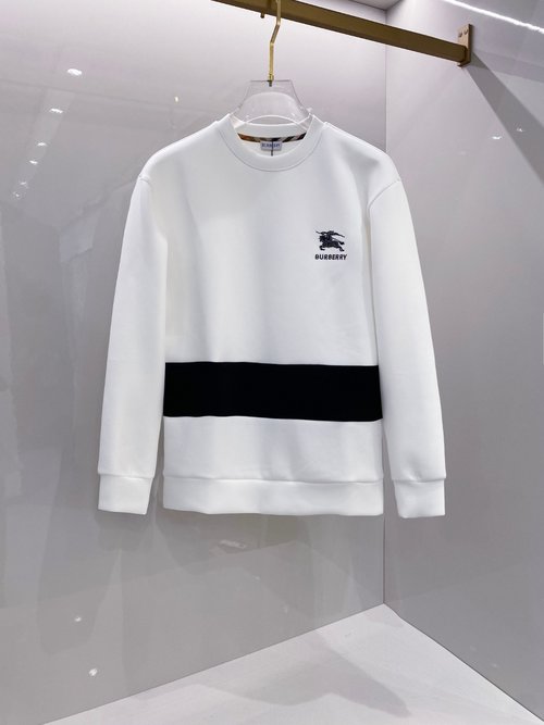 Burberry Embroidered Logo Pullover Space Cotton Sweatshirt