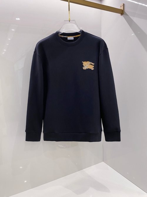 Burberry Embroidered Logo Pullover Space Cotton Sweatshirt