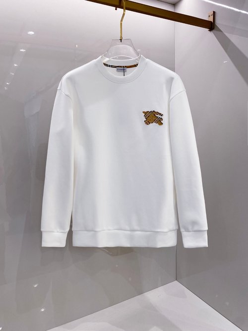 Burberry Embroidered Logo Pullover Space Cotton Sweatshirt