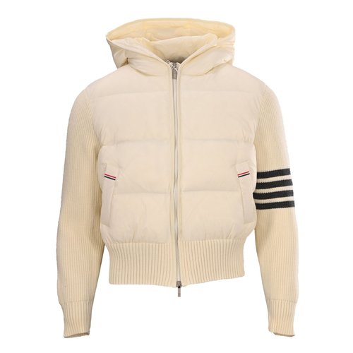 Thom Browne Knitted Spliced Down Jacket with 95% White Duck Down