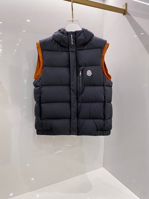 Moncler Detachable Hood Down Vest with Anti-Dirt Fabric