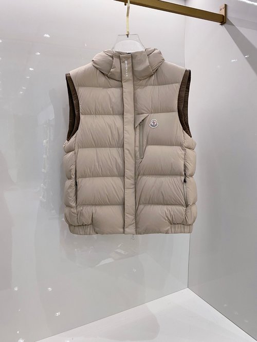 Moncler Detachable Hood Down Vest with Anti-Dirt Fabric