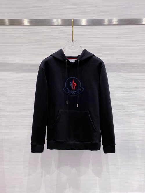 Moncler Stylish Unisex Hoodie with Logo, Premium Cotton