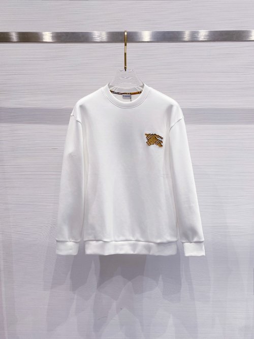 Burberry Embroidered Logo Pullover Hoodie with Soft Fabric