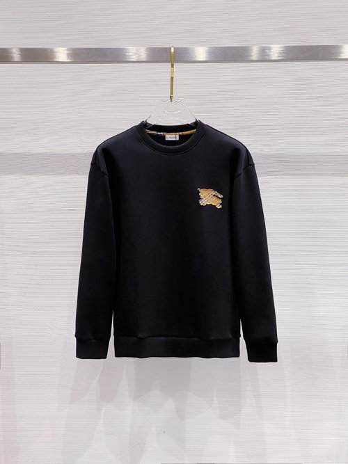 Burberry Embroidered Logo Pullover Hoodie with Soft Fabric