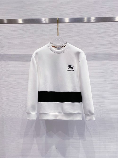 Burberry Embroidered Logo Pullover Hoodie with Soft Fabric