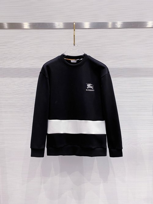 Burberry Embroidered Logo Pullover Hoodie with Soft Fabric