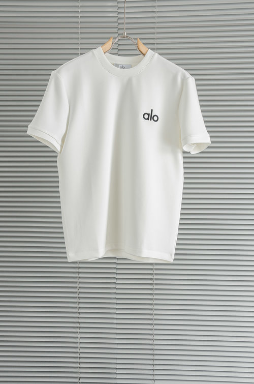 Alo Fashionable Space Cotton T-Shirt with Embroidered Logo