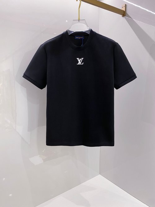 Louis Vuitton Air Layer Embroidered Logo Round Neck T-shirt