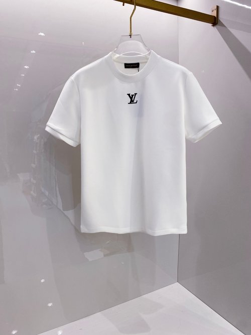 Louis Vuitton Air Layer Embroidered Logo Round Neck T-shirt