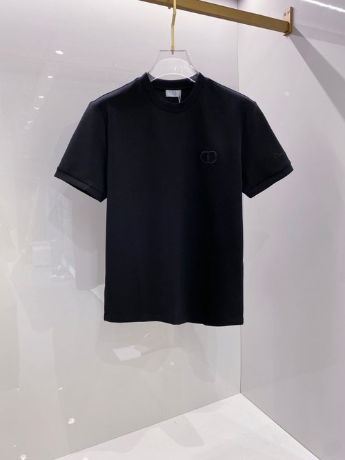 Dior Air Layer Embroidered Logo Round Neck T-Shirt