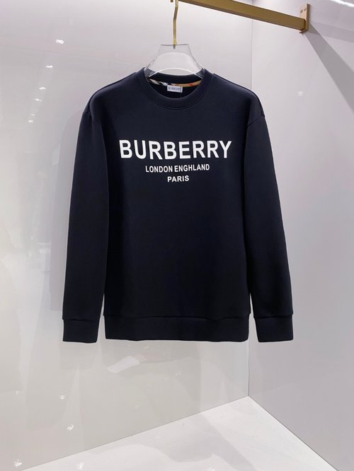 Burberry Unisex Pullover Round Neck Sweatshirt with Patterns