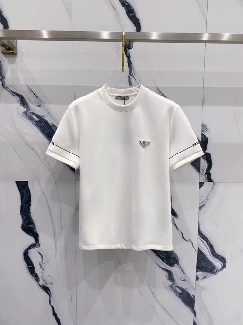 Prada Stylish Round - neck Short - sleeved Top for Comfort