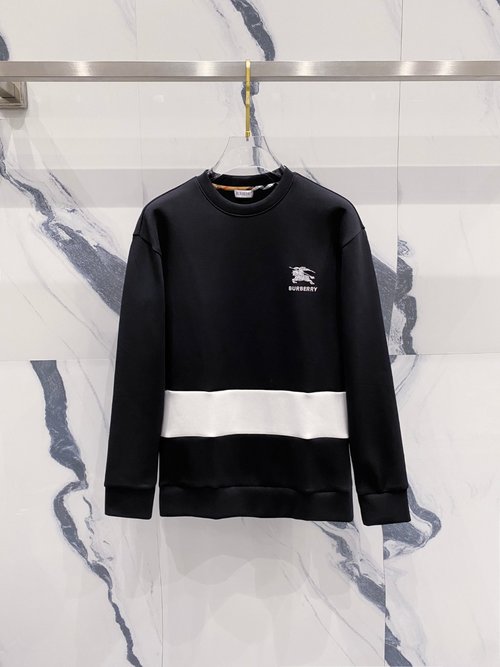 Burberry Embroidered Logo Pullover Space Cotton Sweatshirt